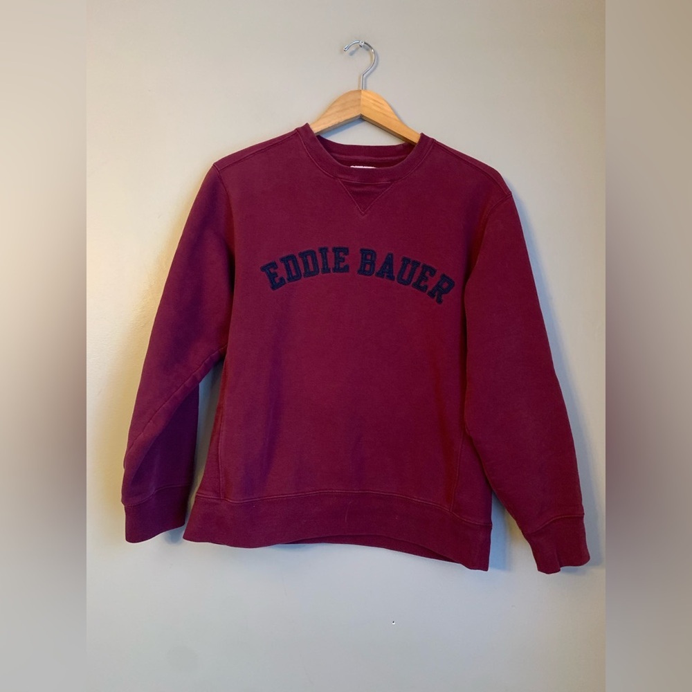 Vintage 90s Men’s Eddie Bauer Spell Out Appliqué Crewneck Sweatshirt Size Small